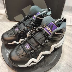 NEW Adidas Crazy 8 Core Black Regal Purple Bball  Sneakers Size 6 Youth 7 Womens